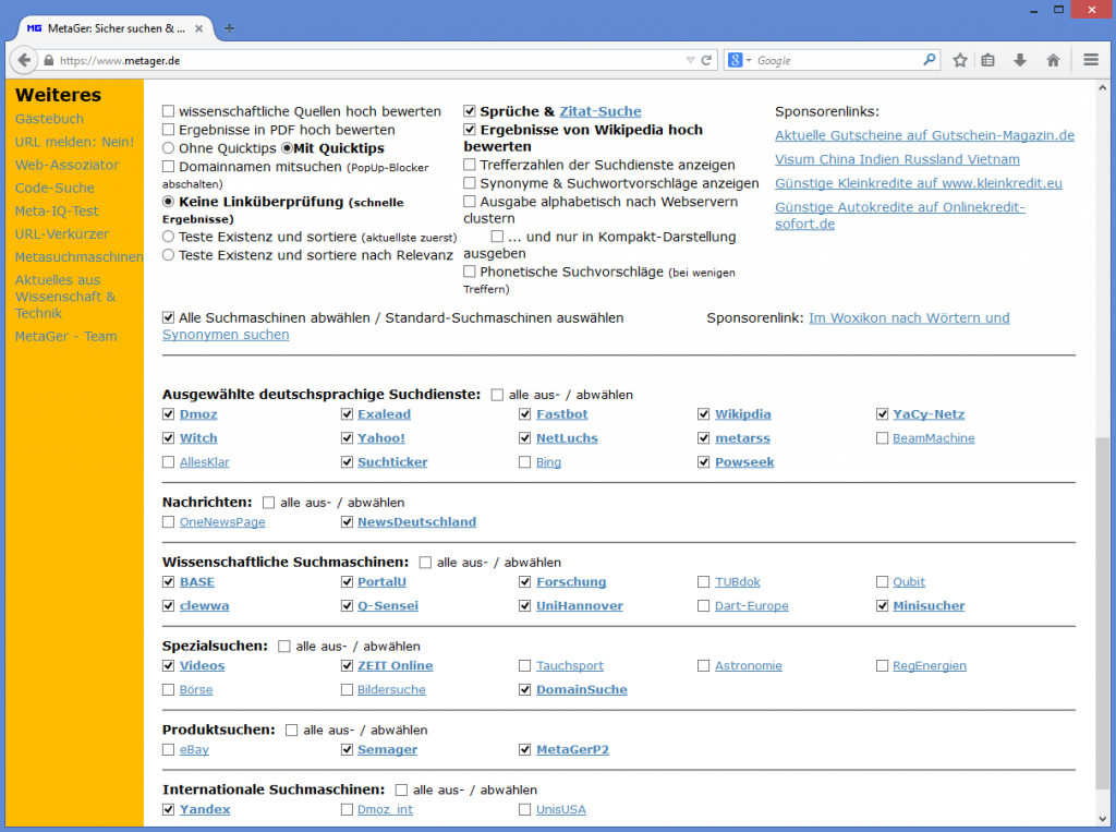 Meta Suchmaschinen - Internet Manual
